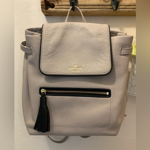 Kate Spade Chester Street Kacy Moussefrost with black accent and tassel backpack Kate Spade Tassel Backpacks for Women | Mercari main image 3